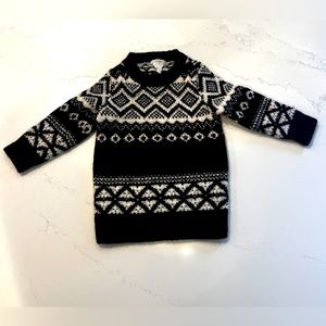 J crew crewcuts ADORABLE girls fair isle black and white sweater size 2